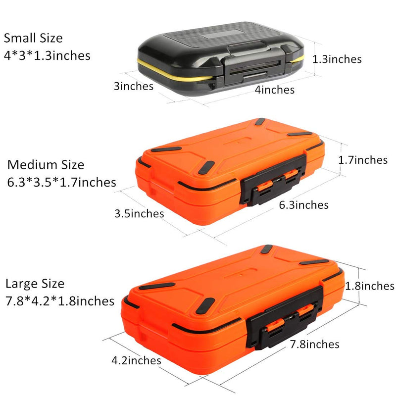 Goture Waterproof//2-sided//Fishing-Lure-Boxes-Bait,Small-Case, Mini-Box Storage Containers Large/Orange - BeesActive Australia