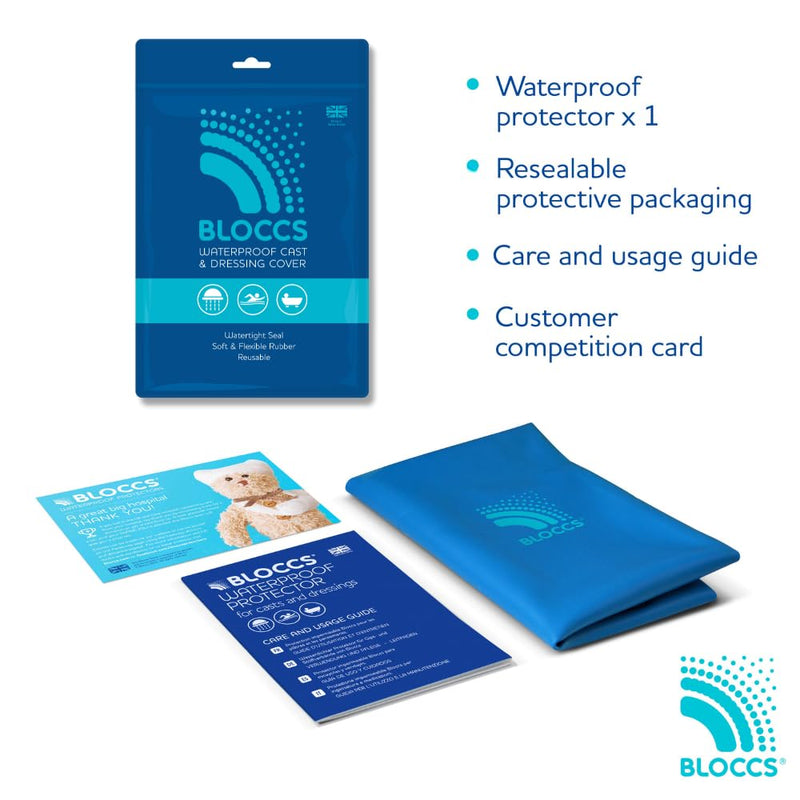 Bloccs Waterproof Knee Protector for Showering, Swim, Shower & Bathe. Watertight Protection for Dressings, Adult (Medium) M - BeesActive Australia