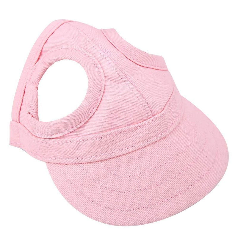 Fditt Pet Dog Cat Baseball Outdoor Cap Sunbonnet Adjustable Stripe Summer Travel Sport Hat (Pink L) - BeesActive Australia