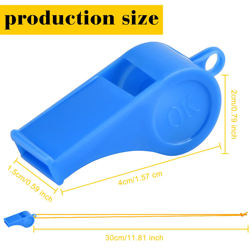 200 Pieces Plastic Whistles with Lanyard Loud Whistles in Bulk for School Trainning Christmas Birthday Party Goody Bag Fillers colorful - BeesActive Australia