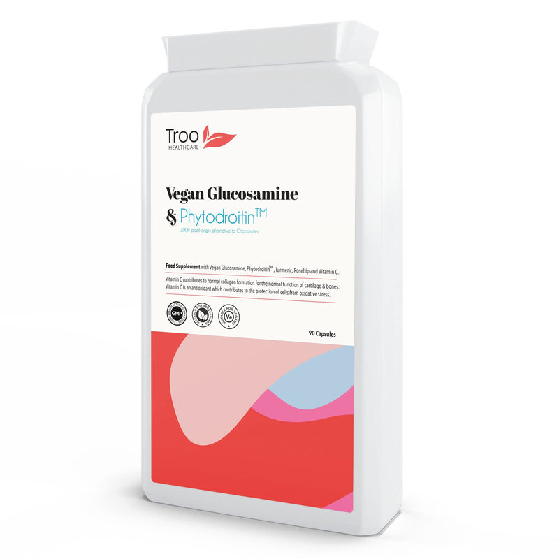 Vegan Glucosamine Phytodroitin Complex 90 Capsules - with Plant Based Chondroitin, Turmeric, Rosehip and Vitamin C to Support Cartilage and Bones - BeesActive Australia