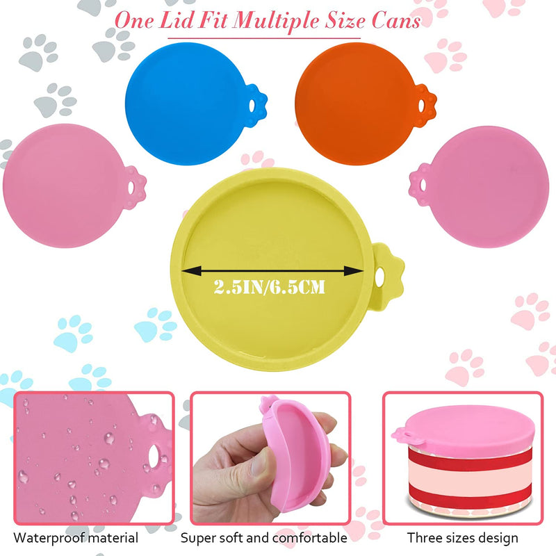 7 Pcs Food Can Lids Pet Can Covers, Silicone Small Pet Food Can Lids Covers for 3 oz 2.5 oz Cat Food Cans. - BeesActive Australia