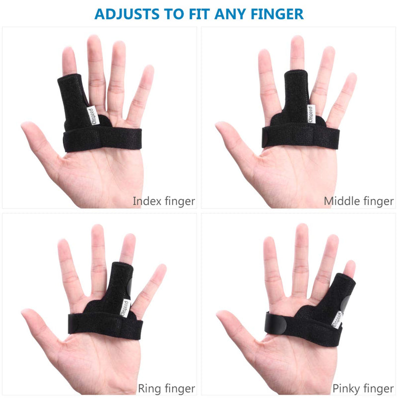 CLISPEED Trigger Finger Splint Finger Splint Support Adjustable Fixing Belt with Built-in Aluminium One Size (Black) - BeesActive Australia