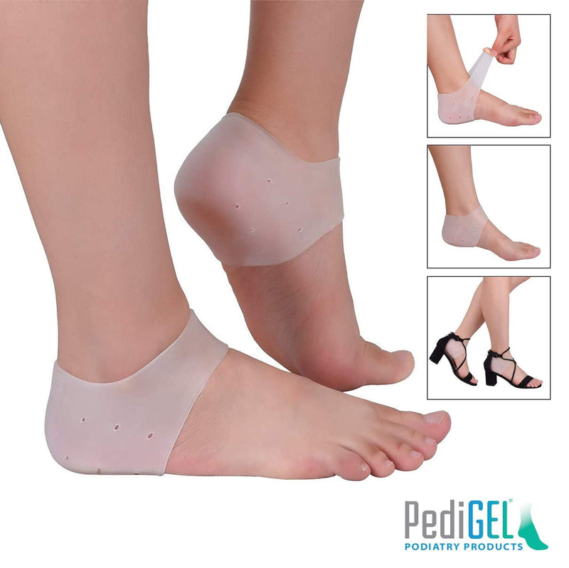 PediGel® - Medically Approved Polymer Gel Heel Socks/ Heel Sleeves for Cracked Heels, Reduce Pressure and Relieves Heel Pain - 2 Units - BeesActive Australia