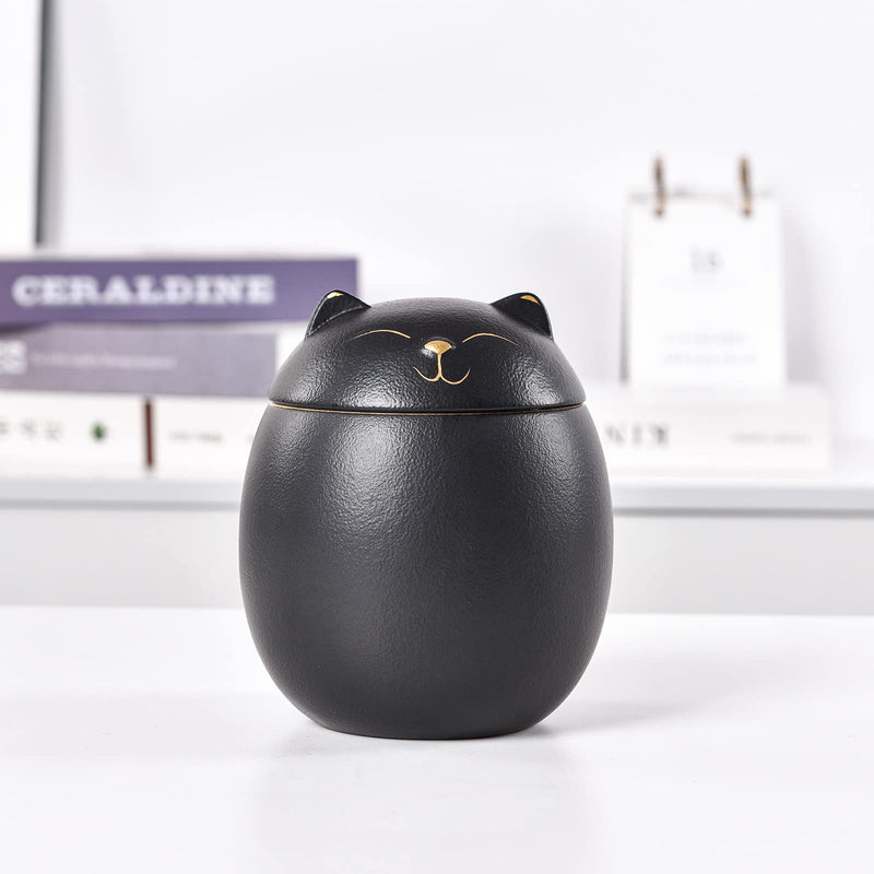 LMEILI Pet Urns for Cats Box Ashes Keepsake Memorial Cremation Small Dog Animal Ceramics Ashes Funeral Urn Personalized Small Black - BeesActive Australia
