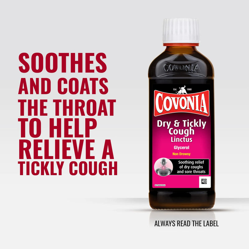 Covonia Dry & Tickly Cough Linctus 150ml soothing relief of dry coughs and sore throats - BeesActive Australia
