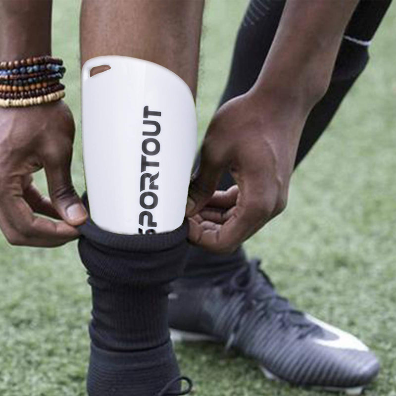 Sportout Adult Youth Kids Soccer Shin Guards,Comprehensive Protection for Your Leg, with Cushioned Ankle Protection to Prevent Injuries White Large - BeesActive Australia