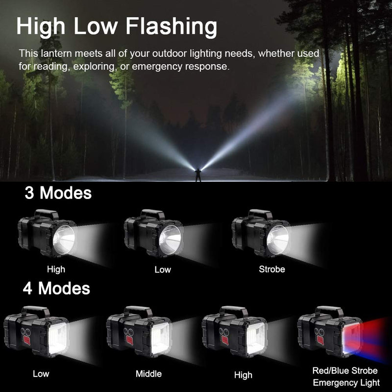 Rechargeable Flashlight, Alpswolf LED Spotlight Flashlight 10000mAh 1200LM 20h Ultra-long Standby 3+4 Lights Modes Super Bright Flashlight Waterproof with USB Output as a Power Bank Small - BeesActive Australia