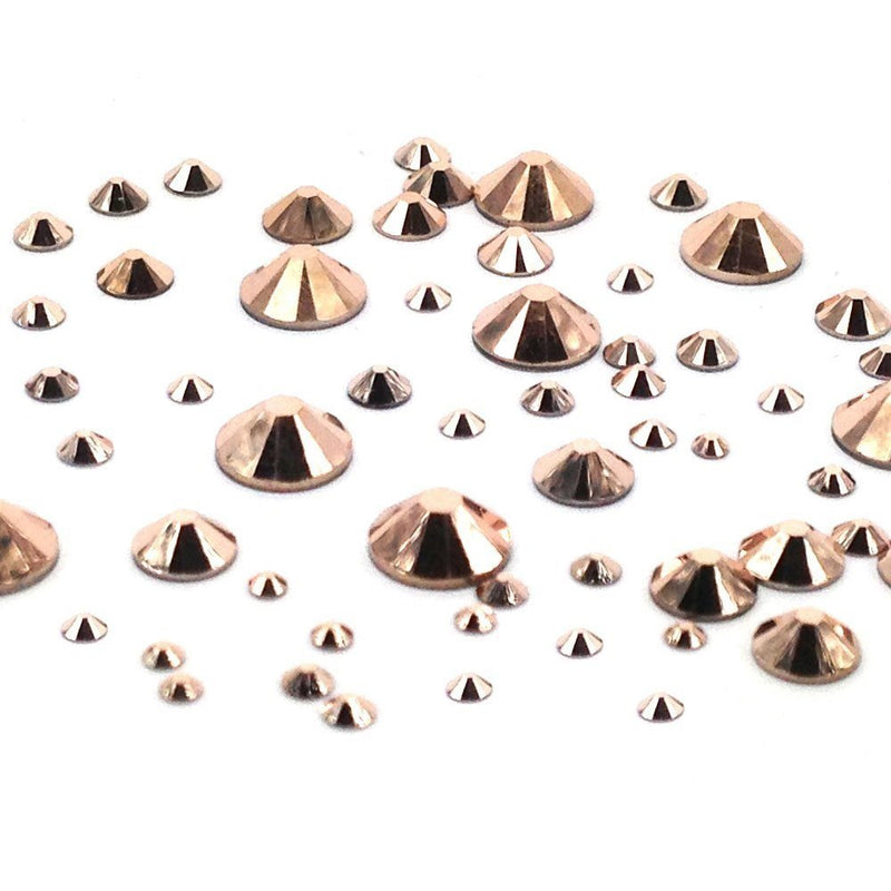 Crystal Rose Gold (001 ROGL) 144 pcs Swarovski 2058/2088 Crystal Flatbacks rhinestones nail art mixed with Sizes ss5, ss7, ss9, ss12, ss16, ss20, ss30 - BeesActive Australia