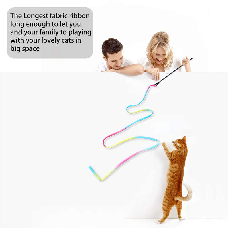 M JJYPET Cat Wand Toys, Interactive Kitten Toys for Indoor Cats,Colorful Cat Teaser Wand String for Cat Kitten Exercise-3PCS - BeesActive Australia