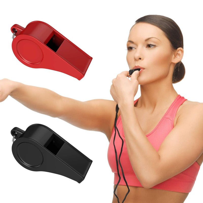 XXINMOH Whistle with Lanyard for Coaches, Referees, Training, Outdoor Camping Accessories,Dog Whistle, Emergency Survival.Sporting Goods Whistle That Children can Also use (3pcs) Red Black - BeesActive Australia