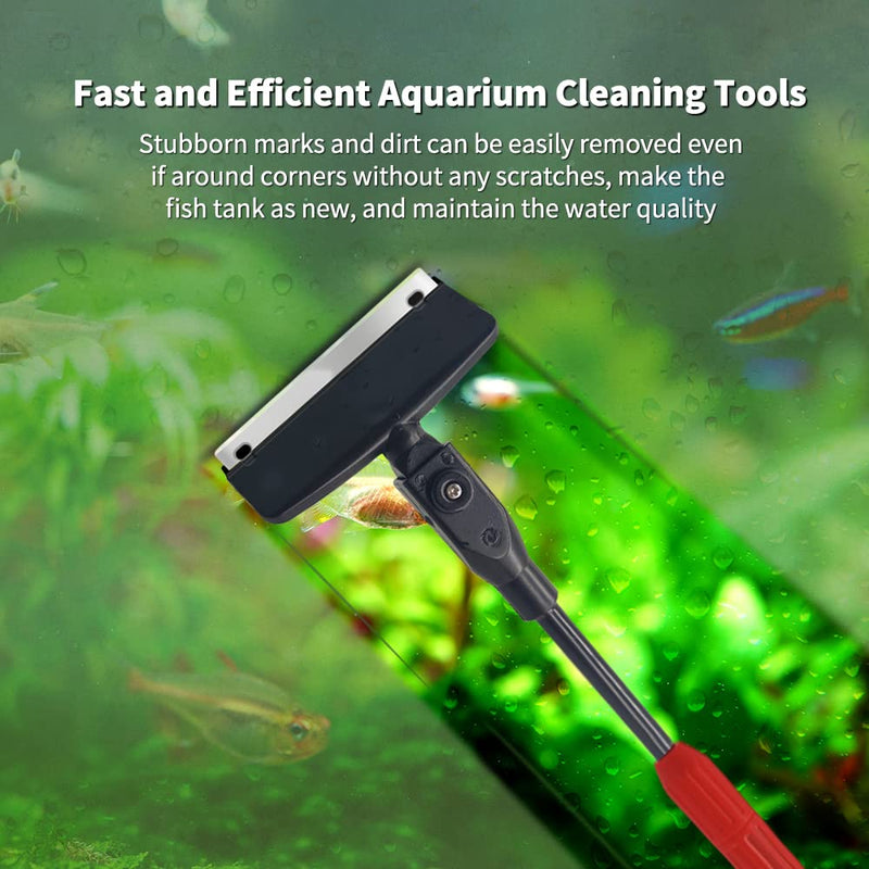 SVECKE Fish Tank Cleaning Tools, 6-in-1 Aquarium Cleaning Tools, Adjustable Fish Tank Cleaning Kit with Long Telescopic Handle, Multi-Function Aquarium Cleaning Kit for Saltwater Freshwater - BeesActive Australia