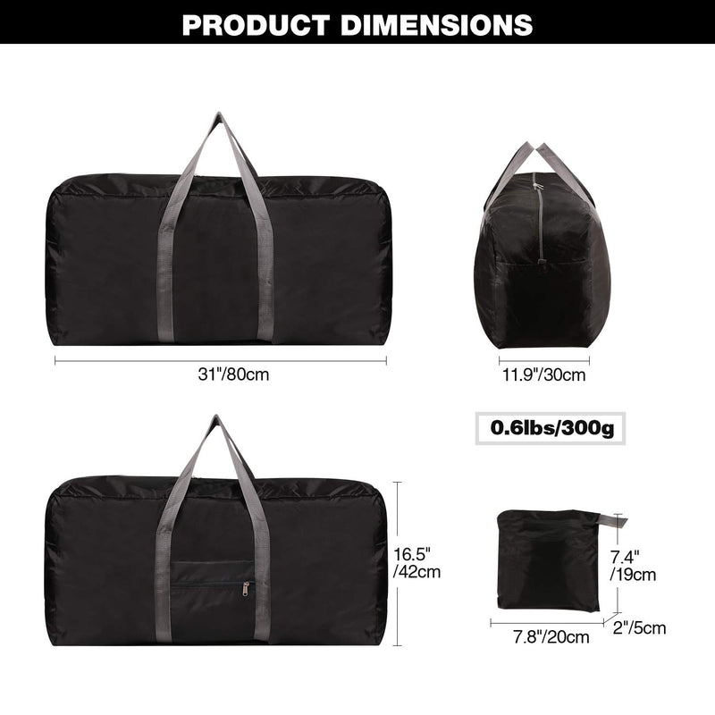 REDCAMP 100L Extra Large Duffle Bag, Water Repellency Lightweight Foldable Duffel Bag for Outdoor Camping, Black/Blue/Wine Red black,100L - BeesActive Australia