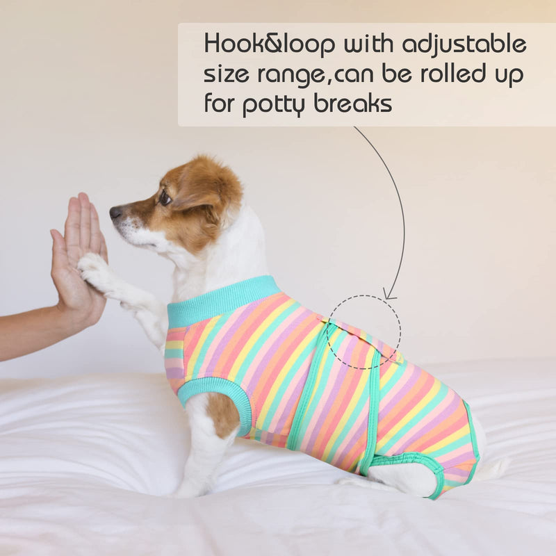 FUAMEY Recovery Suit for Dogs Cats After Surgery,Soft Breathable Pet Bodysuit E-Collar & Cone Alternative Surgical Suit Puppy Wear, Anti Licking Wounds Doggie Onesie for Small Medium and Large Pets XL colorful - BeesActive Australia