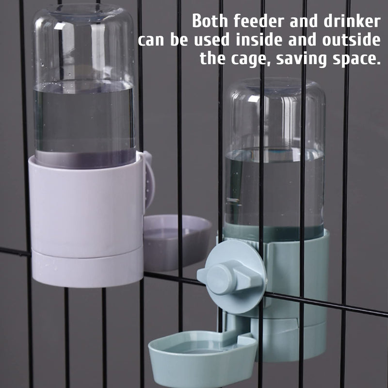 Rabbit Food Water Dispenser Pet Automatic Feeder 2L Food Dispenser 17oz Waterer Small Animal Hanging Bottle Bowl Set for Rabbit Cat Small Dog Ferret Puppy Blue - BeesActive Australia