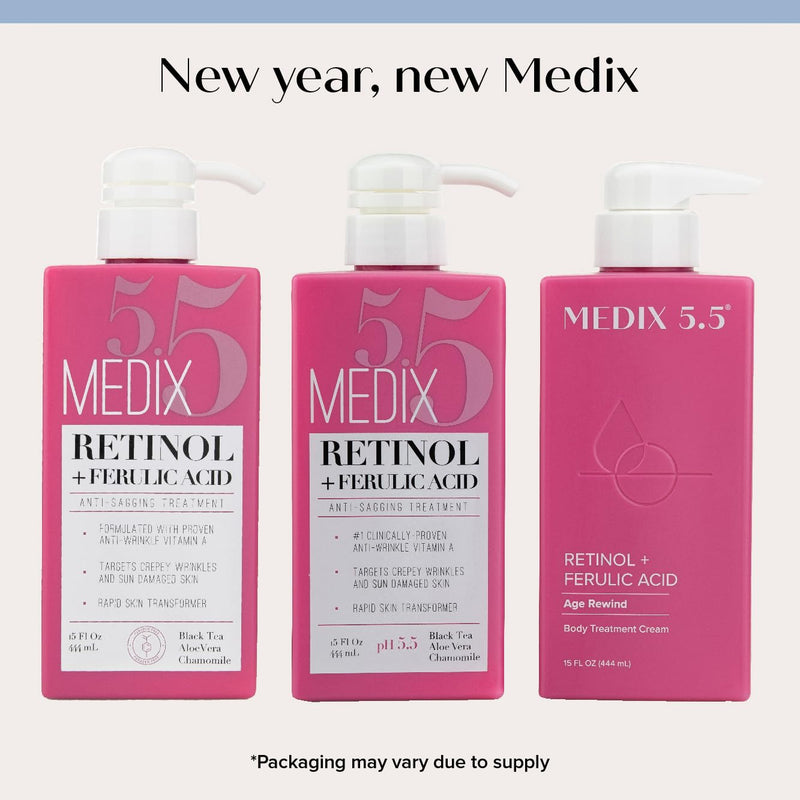 Medix 5.5 Retinol Body Lotion Firming Moisturizer | Crepey Skin Care Treatment | Retinol Body Cream | Retinol Cream Targets Look Of Crepe Skin, Wrinkles, Sagging Skin, & Sun Damaged Skin, 15 Fl Oz 15.00 Fl Oz (Pack of 1) - BeesActive Australia