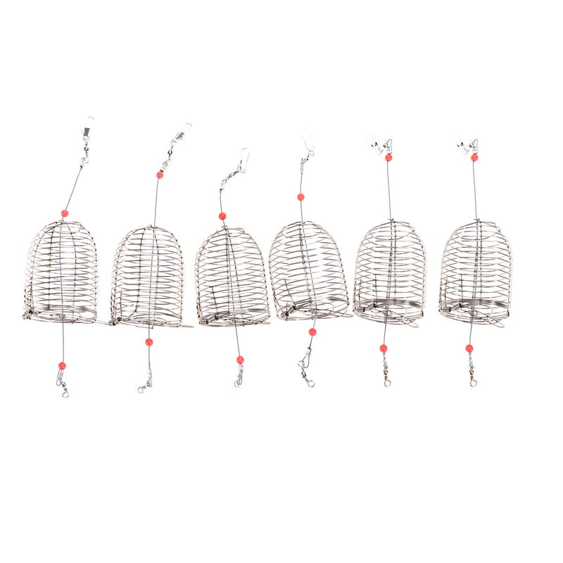 BESPORTBLE 6PCS Fishing Bait Cages Lure Cage Bait Stainless Steel Fishing Trap Basket Feeder Holder Fishing Tackle(Red) - BeesActive Australia