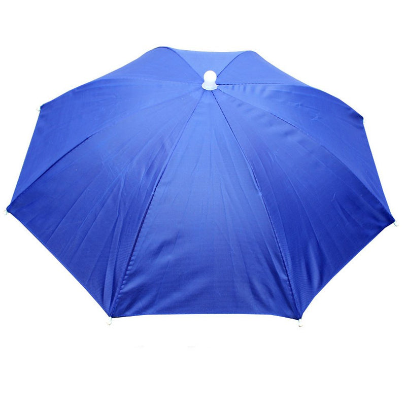 [AUSTRALIA] - Accinouter Umbrella Hat, Folding Headwear 26" Hands Free Sunshade Double Layer Protection Parasol for Fishing Gardening Beach Camping Party (RoyalBlue, 14.2"x26"x26" (Open) 14.2"x 2" (Fold)) 