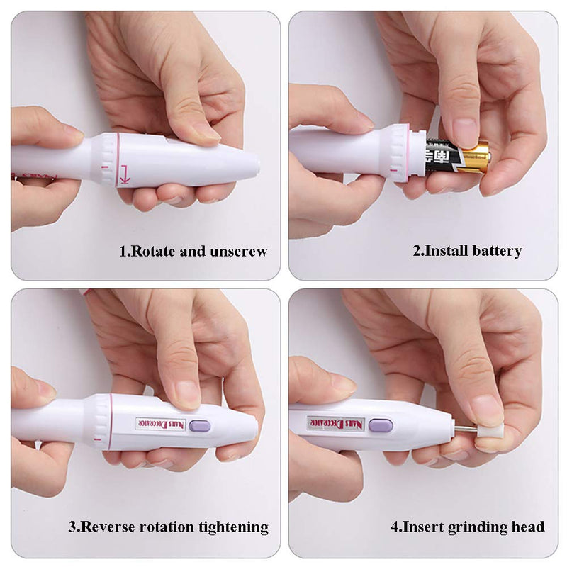 Portable mini Nail Drill, Acrylic Gel Remover Nail Tools, Nail Polishing Machine, Pen Shape Finger Toe Nail Care, System for Buffing, Grooming, and Polishing of Nails at Home - BeesActive Australia