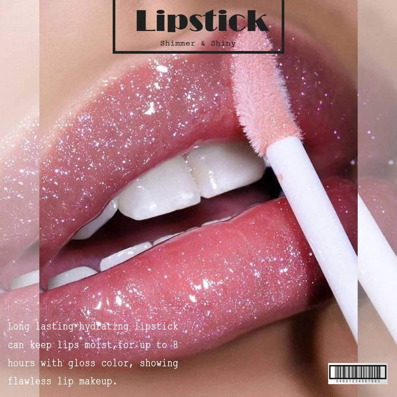 Edanta Glitter Lipstick Waterproof Lipsticks Highly Pigment Lip Gloss Long Lasting Wine Lipgloss Velvet Cream Lip Blam Makeup Accessories for Women and Girls Pack of 1 (Pink 5) Pink 5 - BeesActive Australia