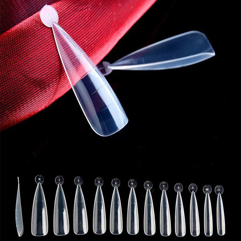 Vcedas Dual Forms for Poly Nail Gel Stiletto Shape Dual System Nail Form Molds Nail Tips 120 PCS Clear UV Gel Tools Extension Forms for Acrylic Nails #4 - BeesActive Australia