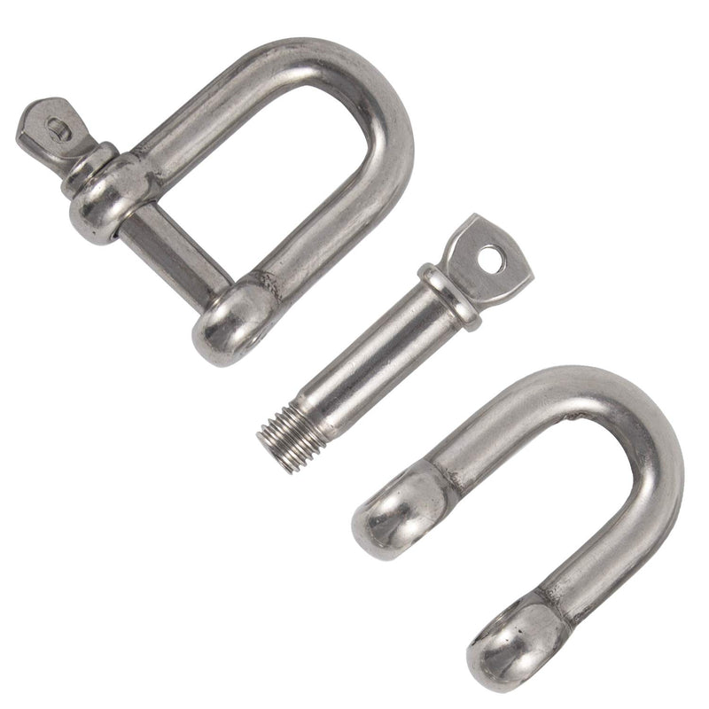 [AUSTRALIA] - M6 D Ring Bow Shackles 5PCs M6 Stainless Steel D Ring Bow Shackle U Lock Wire Rope Fastener 