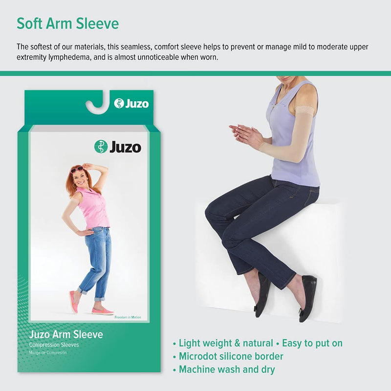 Juzo Soft 2001 20-30mmhg Standard Armsleeve with Silicone Top Band for Women 4 (IV) Beige - BeesActive Australia