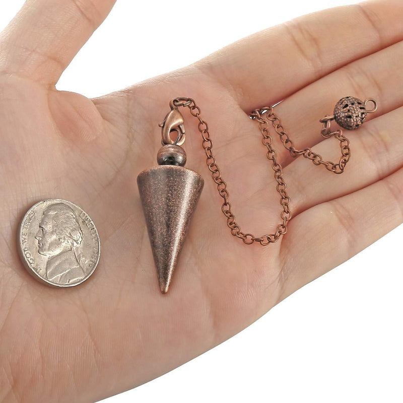 JSDDE Metal Dowsing Pendulum Copper Pendent Pendulum for Reiki Healing Divination (Bronze) - BeesActive Australia