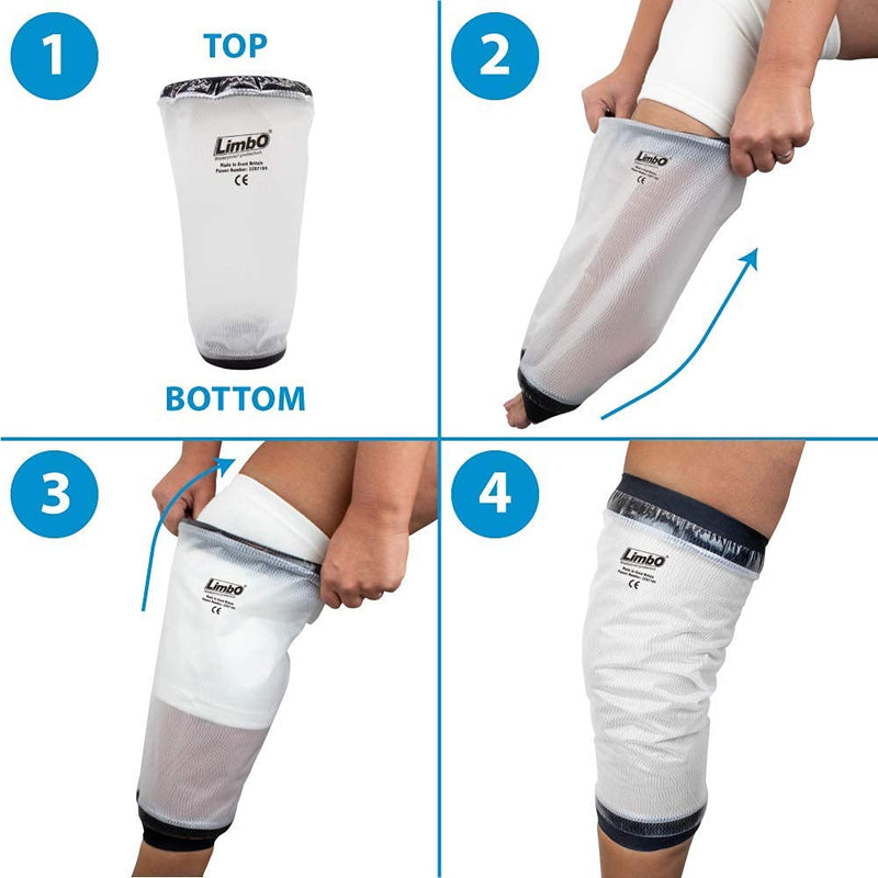 LimbO Waterproof Protectors Dressing Cover for Shower, Adult Knee M86, 39 to 54 cm Above Knee Circumference - BeesActive Australia