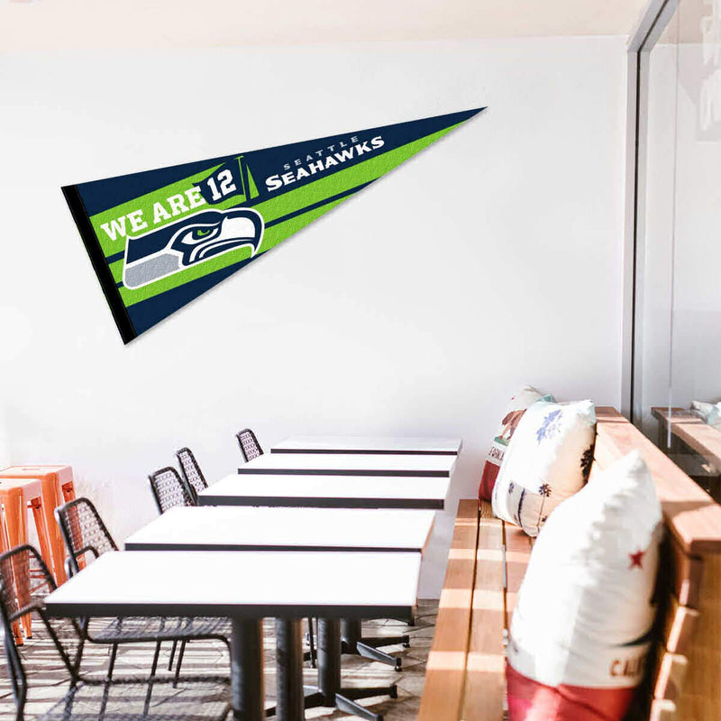 WinCraft Seattle Seahawks We are 12 Pennant Banner Flag - BeesActive Australia