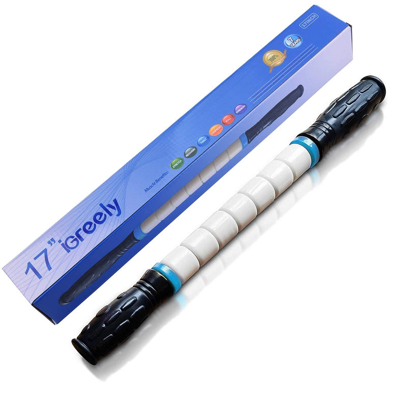 Premium Muscle Roller The Ultimate Massage Roller Stick 17 Inches Recommended by Physical Therapists Promotes Recovery Fast Relief for Cramps Soreness Tight Muscles-White White - BeesActive Australia