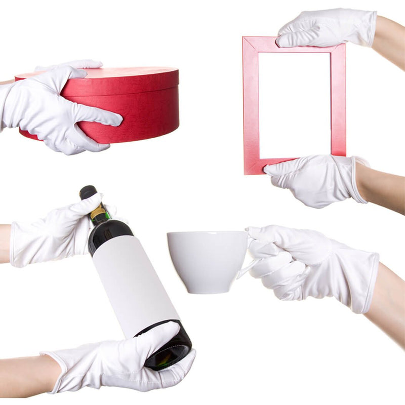 Selizo 12 Pairs White Cotton Gloves for Cosmetic Moisturizing Dry Hands Coin Jewelry Inspection Hand Spa – Large Size - BeesActive Australia