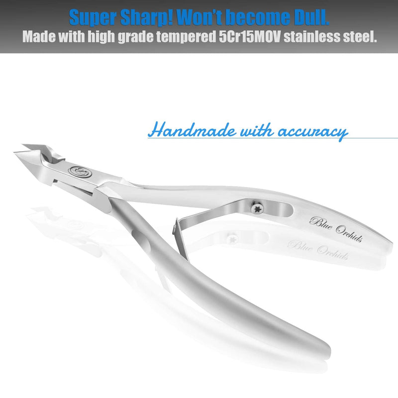 Cuticle Trimmer with Cuticle Pusher - Cuticle Remover Cuticle Nipper Professional Stainless Steel Cuticle Cutter Clipper Durable Pedicure Manicure Tools for Fingernails and Toenails (Silver) - BeesActive Australia