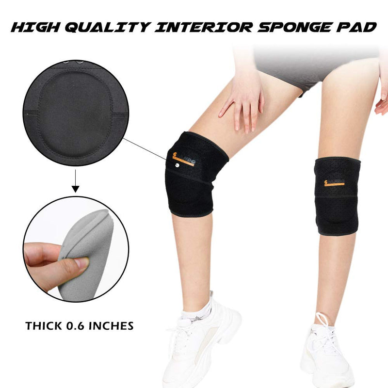 GOANDO Knee Pads for Dancers Volleyball Knee Pads for Women Protective Knee Pads for Girls 1 Pair Elbow Pads for Dancing Running Hiking Basketball Anti-Slip Breathable Soft Sponge Knee Pads(S, Black) Small - BeesActive Australia