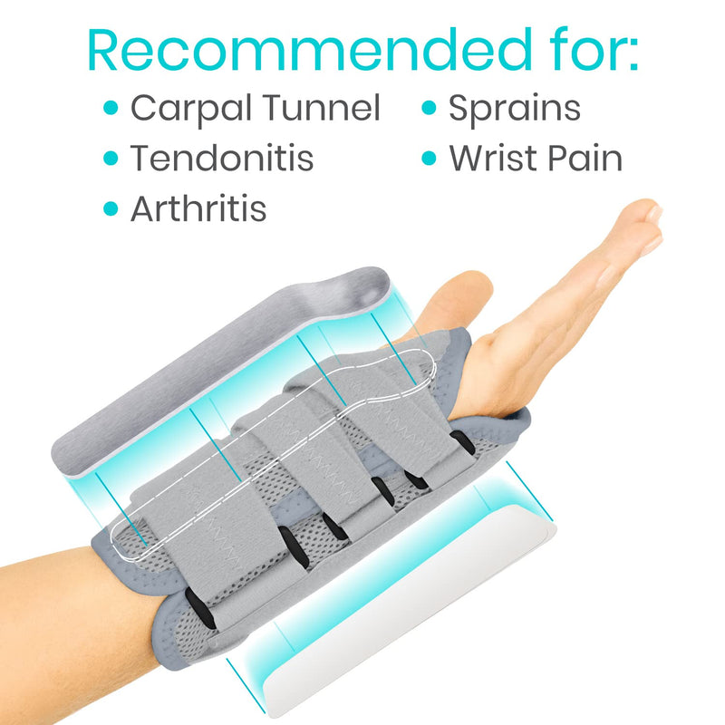 Vive Carpal Tunnel Wrist Brace (Left or Right) - Arm Compression Hand Support Splint - for Men, Women, Kids, Bowling, Tendonitis, Arthritis, Athletic Pain, Sports, Golf - Universal Adjustable Fit Grey - BeesActive Australia