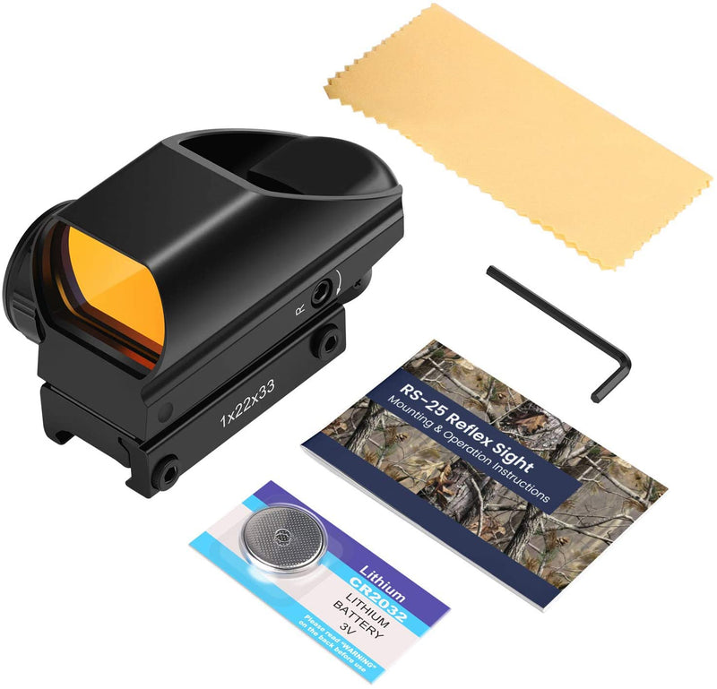 Fyland Reflex Sight 1x22x33mm Red Dot Gun Sight Scope 4 Reticles Patterns with 20mm Pic Rail Mount Airsoft 10/22 Accessories - BeesActive Australia
