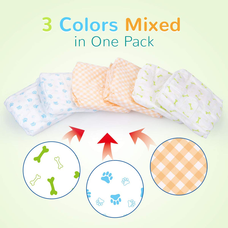 Pet Soft Disposable Female Puppy Dog Diaper 12-72pcs XXS- 12 Count Mixed - BeesActive Australia