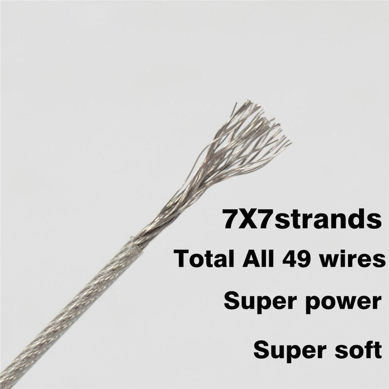 368LB fishing steel wire line 7x7 strands 2.0mm Trace Coating Wire Leader Coating Jigging Wire Lead Fish Jigging Line Fishing Wire Stainless Steel Leader Wire (30 Meters 2.0mm 368 pound Test) - BeesActive Australia