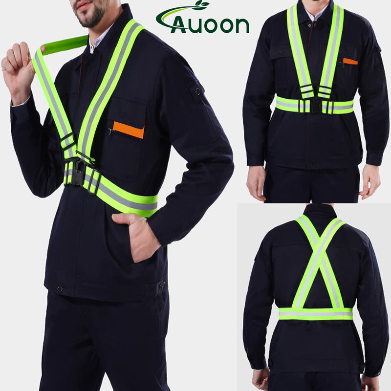 AUOON Reflective Running Vest,Reflective Vest Adjustable for Run,Cycle,Walk, Outdoor,Breathable Waterproof Lightweight 2 Pack - BeesActive Australia