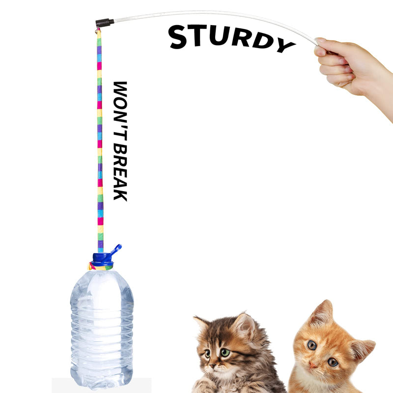 FYNIGO Interactive Cat Rainbow Wand Toys for Indoor Cats and Kittens,Colorful Cat Teaser Wand String Plush Toy,Original Product Strong and Sturdy(2 Pack) - BeesActive Australia