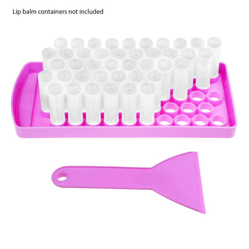 Lip Balm Filling Tray and Spatula Set - Fast and Easy To Use - Just Pour & Spread - Instantly Fills 50 Lip Balm Containers 3/16 Oz (5.5 ml) (sold separately) (Purple) Purple - BeesActive Australia