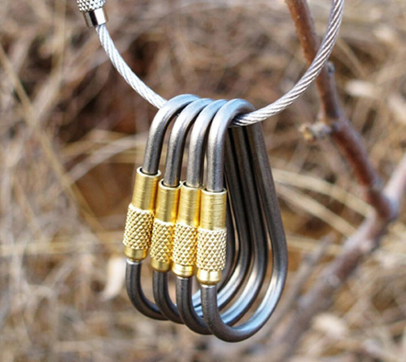 EKLOEN 5pcs MINI Titanium Locking Carabiner, Perfect D-ring for Outdoor and Indoor Use - BeesActive Australia