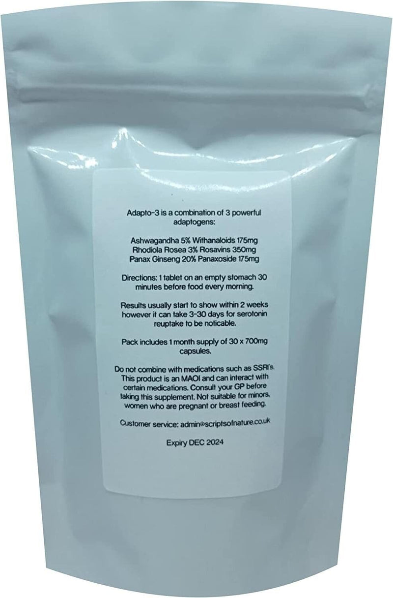 Powerful for Anxiety and Low Mood 3 x Adaptogen: Ashwagandha, Rhodiola Rosea & Panax Ginseng - BeesActive Australia