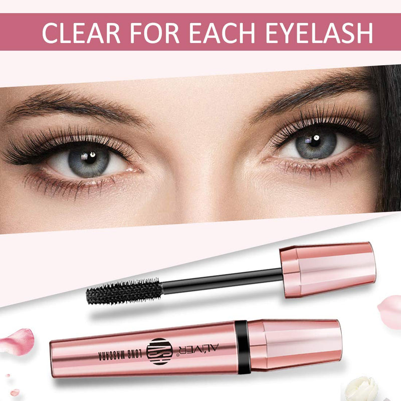 4D Silk Fiber mascara, Waterproof Eyelash Mascara Extra Long Lash Mascara & Eyelash Mascara Waterproof Long-lasting, smudge-proof mascara Natural eye make-up (Black gold) Black gold - BeesActive Australia