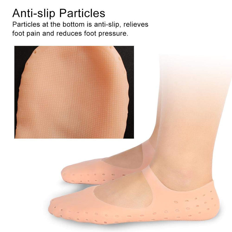 1 Pair Anti Slip Silicone Gel Moisturizing Socks Foot Care Protector,Prevent Plantar Fasciitis and Metatarsalgia,for Women NonSlip Silicone Gel Moisturizing Socks Foot Care SPA(Pink M) Pink M - BeesActive Australia