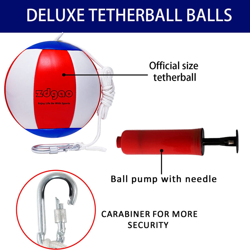 YDDS Tetherball Ball and Rope with Carabiner, Ball Pump with Needle, and Extra Rope for Replacement - BeesActive Australia
