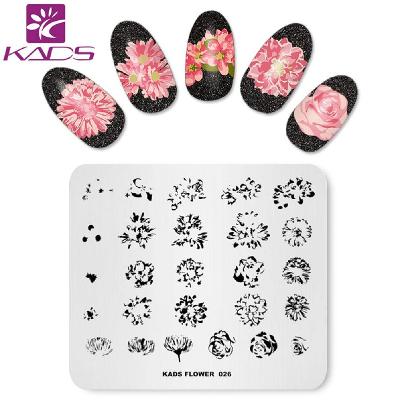 KADS Nail Art Stamp Plate Overprint Butterfly Flower Leaves Series Nail stamping plate Template Image Plate Nail Art DIY Decoration Tool - BeesActive Australia