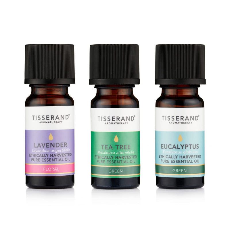 Tisserand Aromatherapy - Your Daily Essentials Kit - Lavender, Tea Tree and Eucalyptus - 100% Natural Pure Essential Oils - 3x10ml - BeesActive Australia