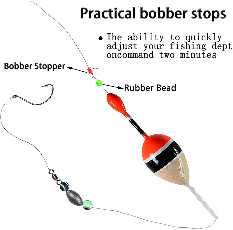Gourami Fishing Bobber of Float Stops,Float Stops String Knots&Fishing Glow Beads Green 100pcs - BeesActive Australia