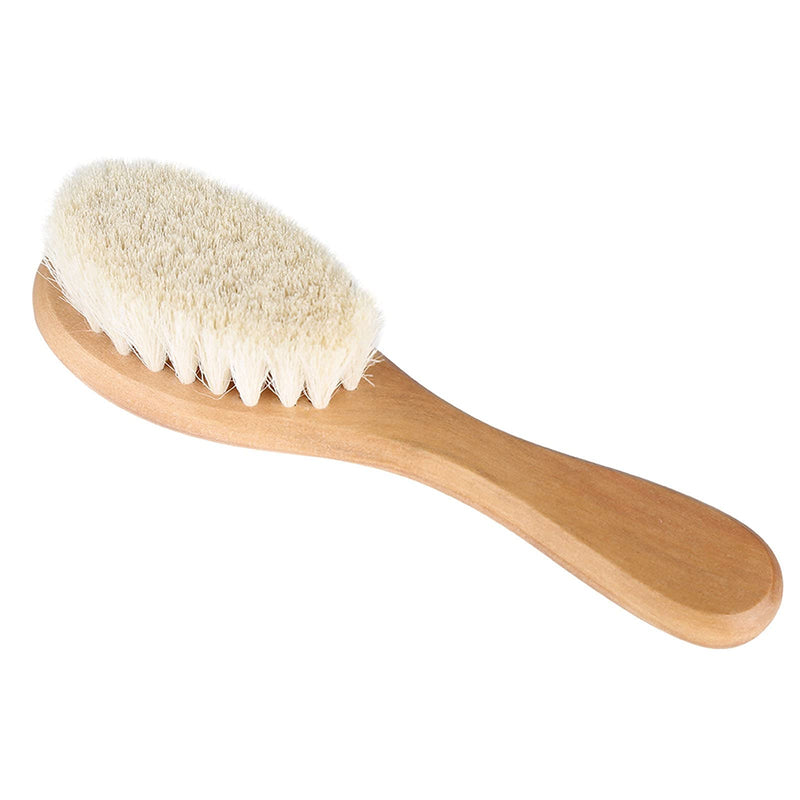 Baby Hair Brush with Wooden Handle Goat Bristles Infant Head Massage Grooming Comb - BeesActive Australia